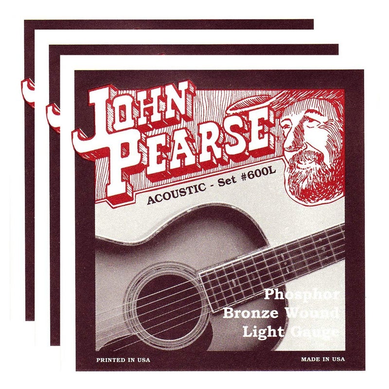 John Pearse Acoustic Strings Phosphor Bronze Light 12-53 (3 Pack Bundle) - Image 1